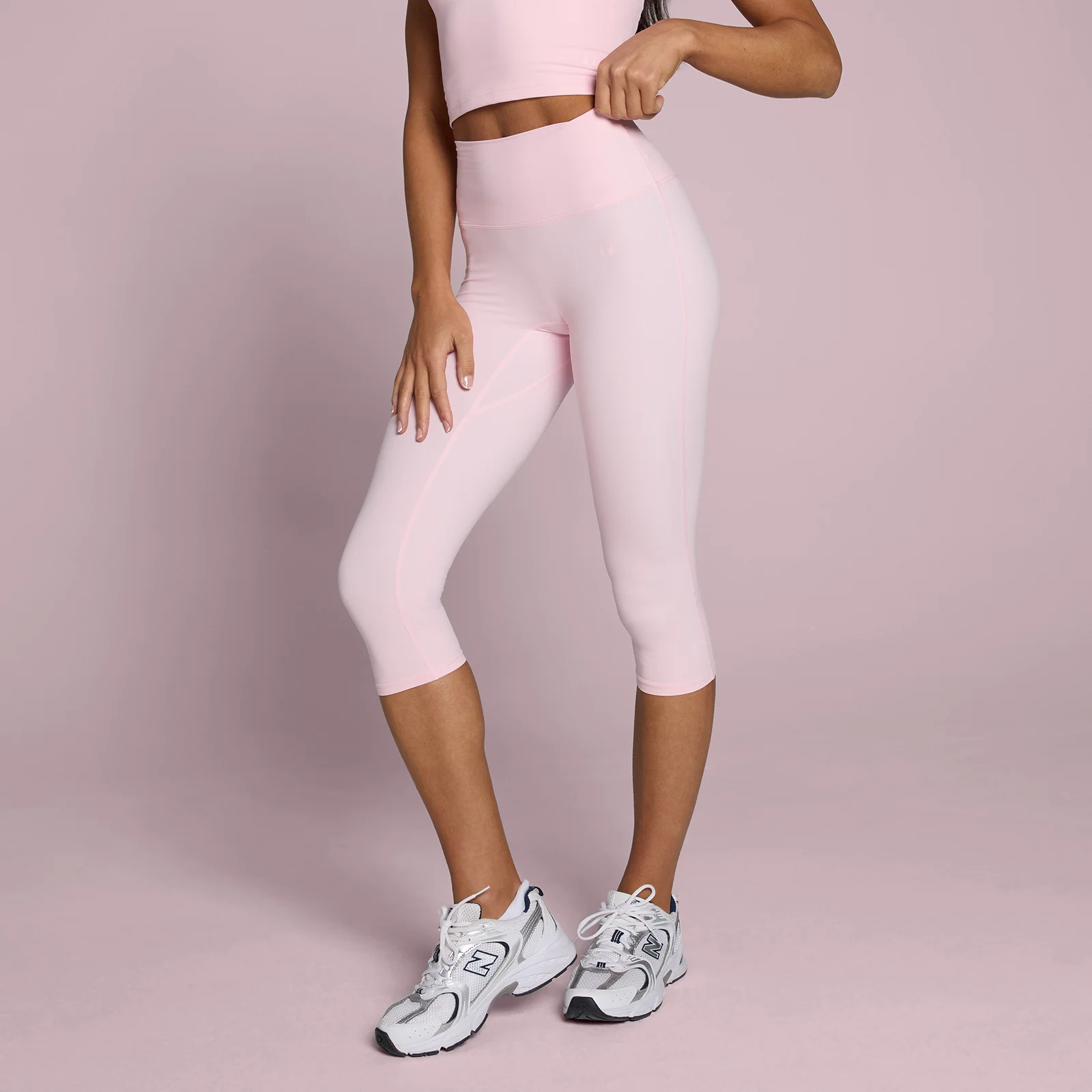 Leggings capri Tempo MP donna - Rosa tenue - L Immagine 1