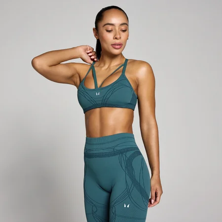 Reggiseno sportivo Hybrid con spalline MP donna - Verde acqua intenso