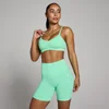 Reggiseno sportivo MP Tempo donna senza cuciture con arricciatura frontale - Verde menta
