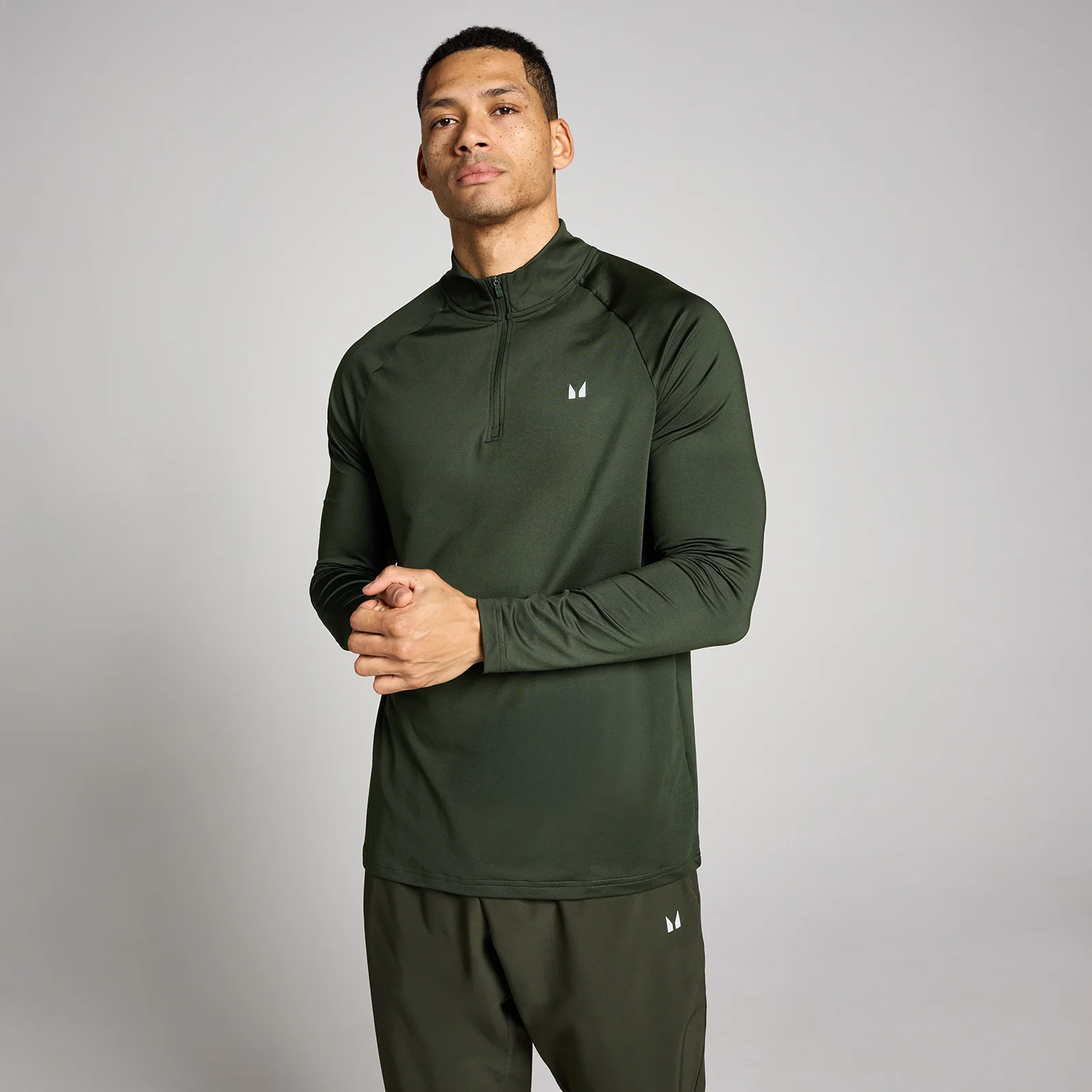 Maglia training MP con zip 1/4 uomo - Verde foresta - XS Immagine 1