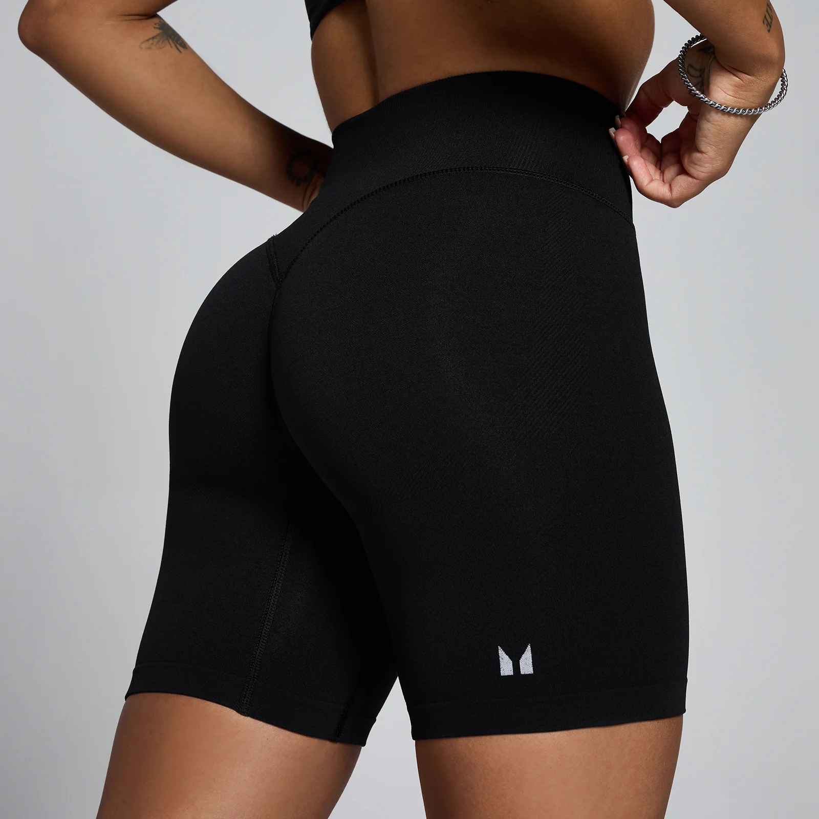 Pantaloncini senza cuciture a vita media MP donna Tempo - Nero - S Immagine 1
