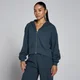 Felpa con cappuccio e zip MP donna in loopback leggero - Faded blue
