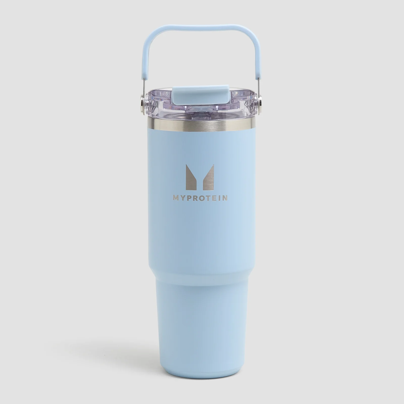 Borraccia Myprotein in metallo riciclato con manico e cannuccia 900ml - Azzurro Immagine 1