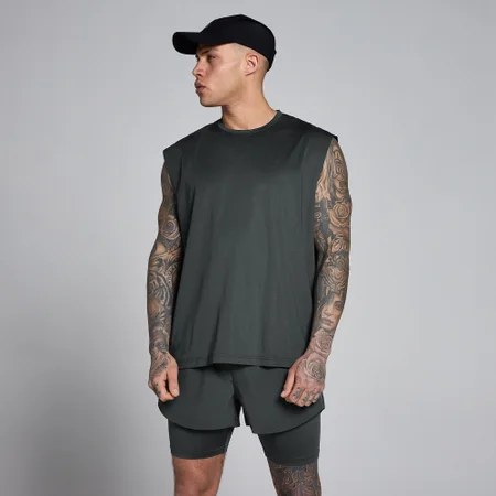 Canotta oversize MP uomo Hybrid in rete - Nero slavato