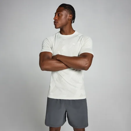 T-shirt senza cuciture MP uomo Tempo Pillar con grafica - Nebbia