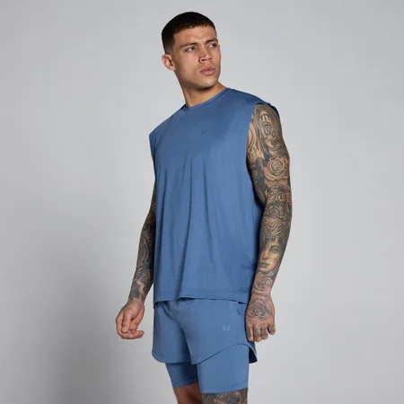 Canotta MP uomo Hybrid oversize in rete - Blu ardesia