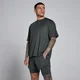 T-shirt oversize in rete hybrid MP uomo - Nero slavato