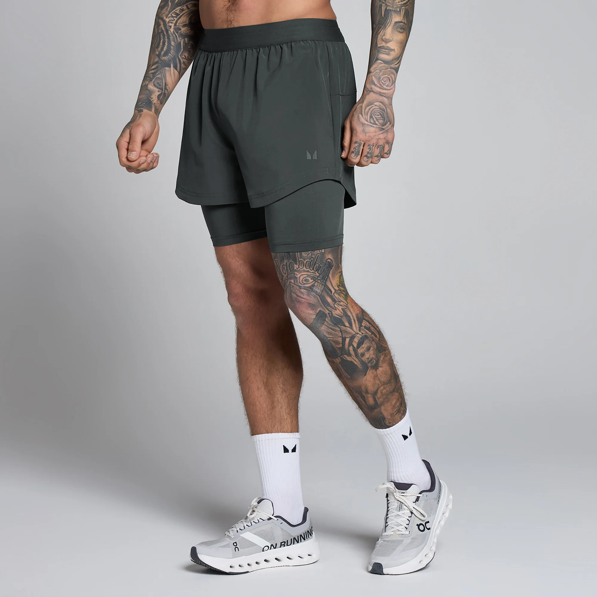 Pantaloncini hybrid 5" 2 in 1 MP uomo - Nero slavato - M Immagine 1