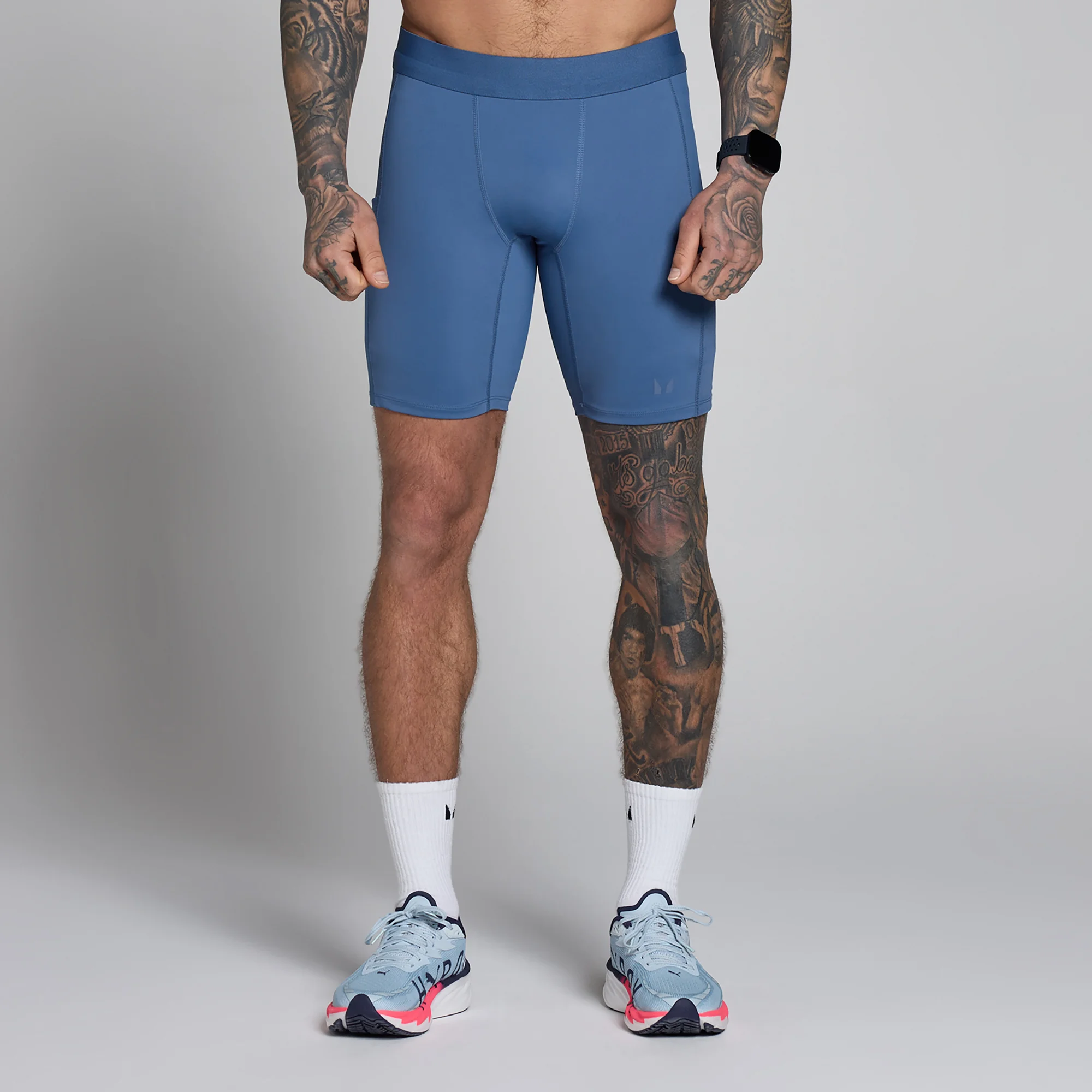 Pantaloncini aderenti MP Hybrid Pocket uomo - Azzurro ardesia - XS Immagine 1