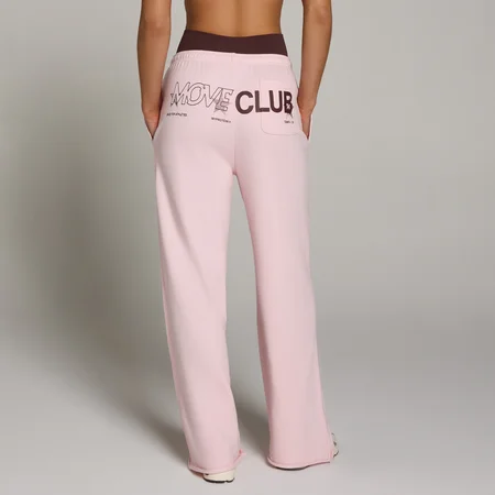 Pantaloni da jogging a gamba dritta MP Move Club graphic donna leggeri in loopback - Rosa tenue