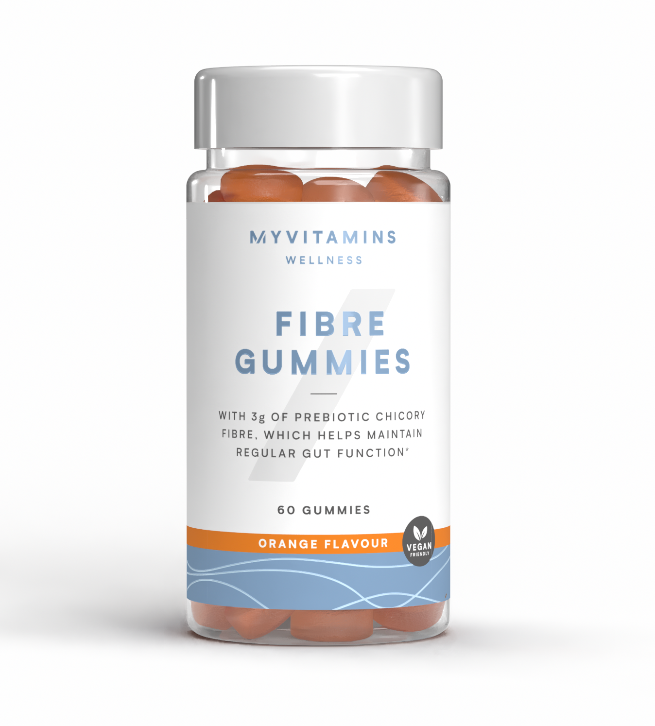 Caramelle gommose ad alto contenuto di fibre - 60 gummies, 30porzioni - Arancia Immagine 1