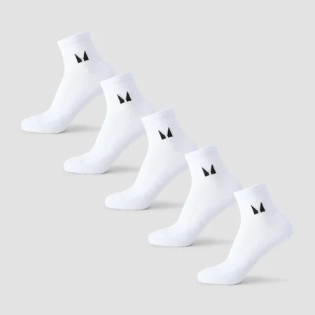 Calze alla caviglia MP unisex (confezione da 5) - Bianco