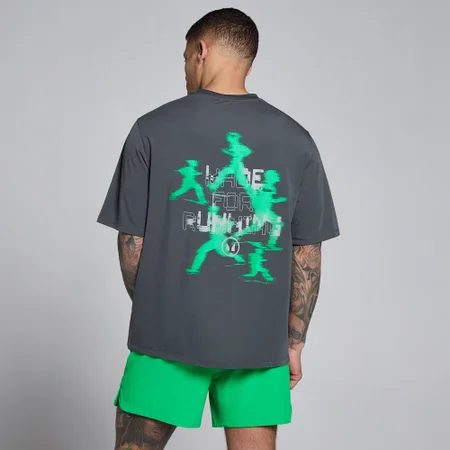 T-shirt MP uomo Velocity grafica in cotone modal - Grigio scuro/verde