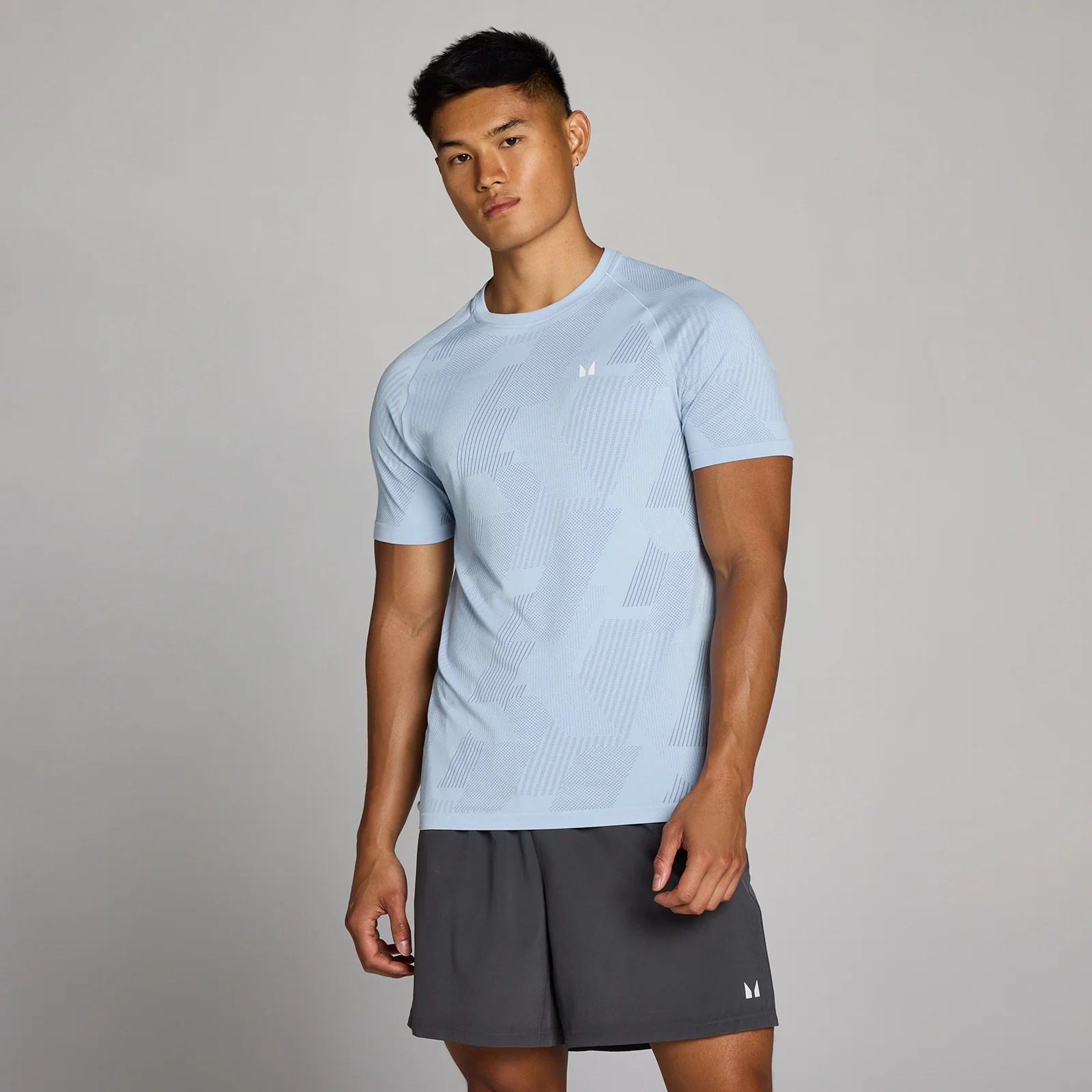 T-shirt senza cuciture MP Tempo Pillar Graphic uomo - Blu brezza - XS Immagine 1