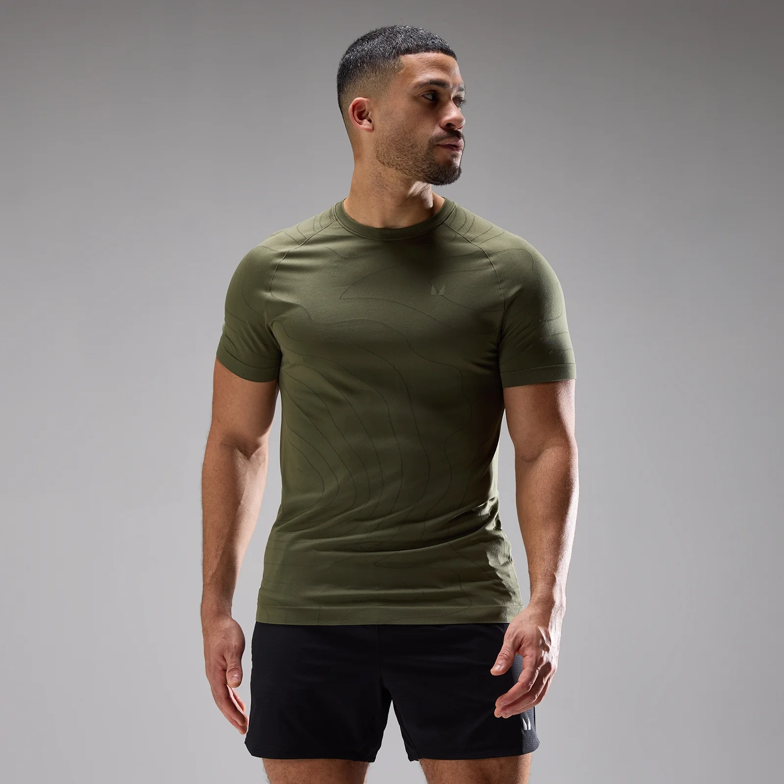 T-shirt senza cuciture MP Velocity Ultra da uomo - Verde oliva slavato - XS Immagine 1