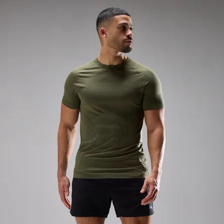 T-shirt senza cuciture MP Velocity Ultra da uomo - Verde oliva slavato