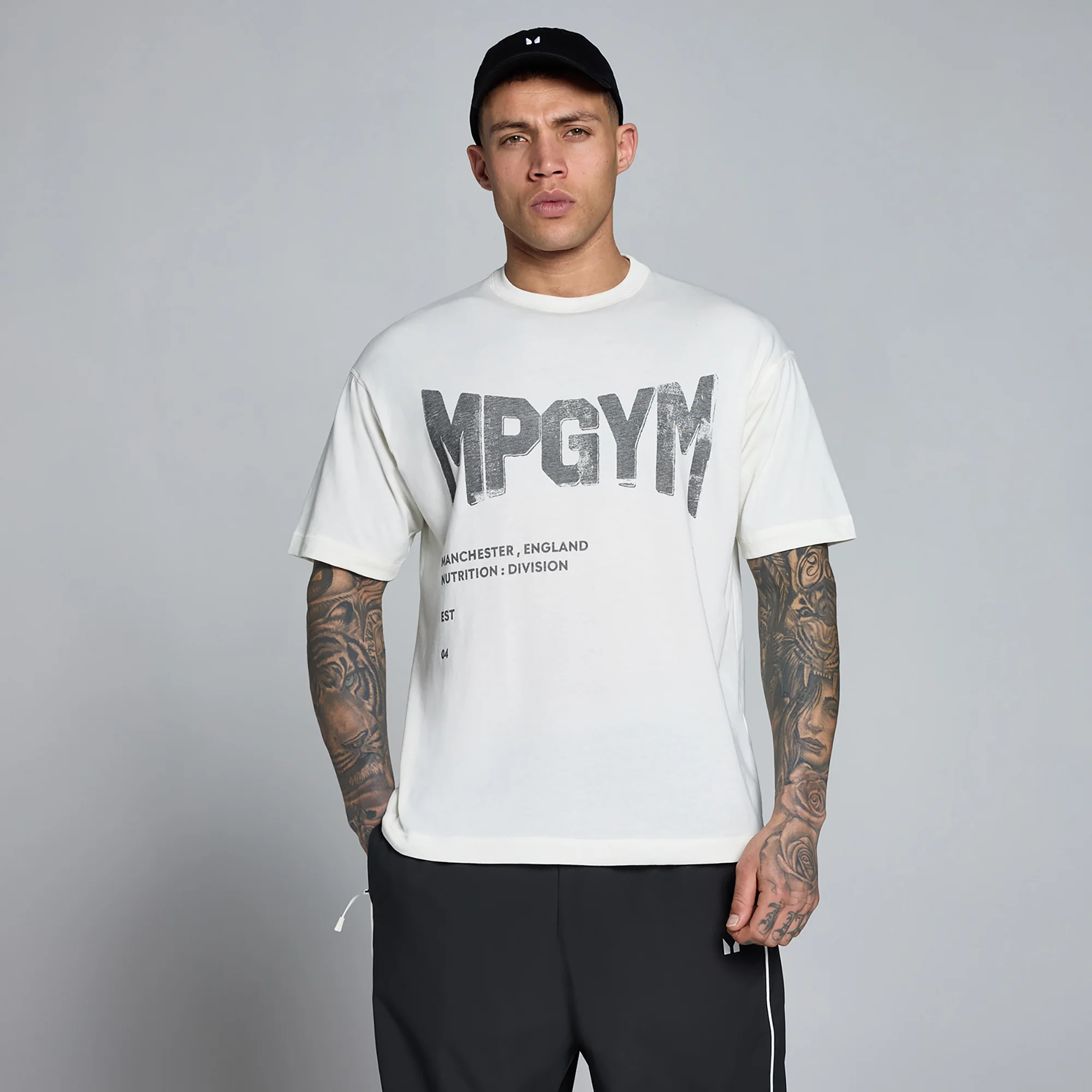 T-shirt grafica MP Lift in cotone burnout uomo - Bianco retro - M Immagine 1