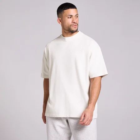 T-shirt oversize in cotone lavato MP uomo - Bianco vintage