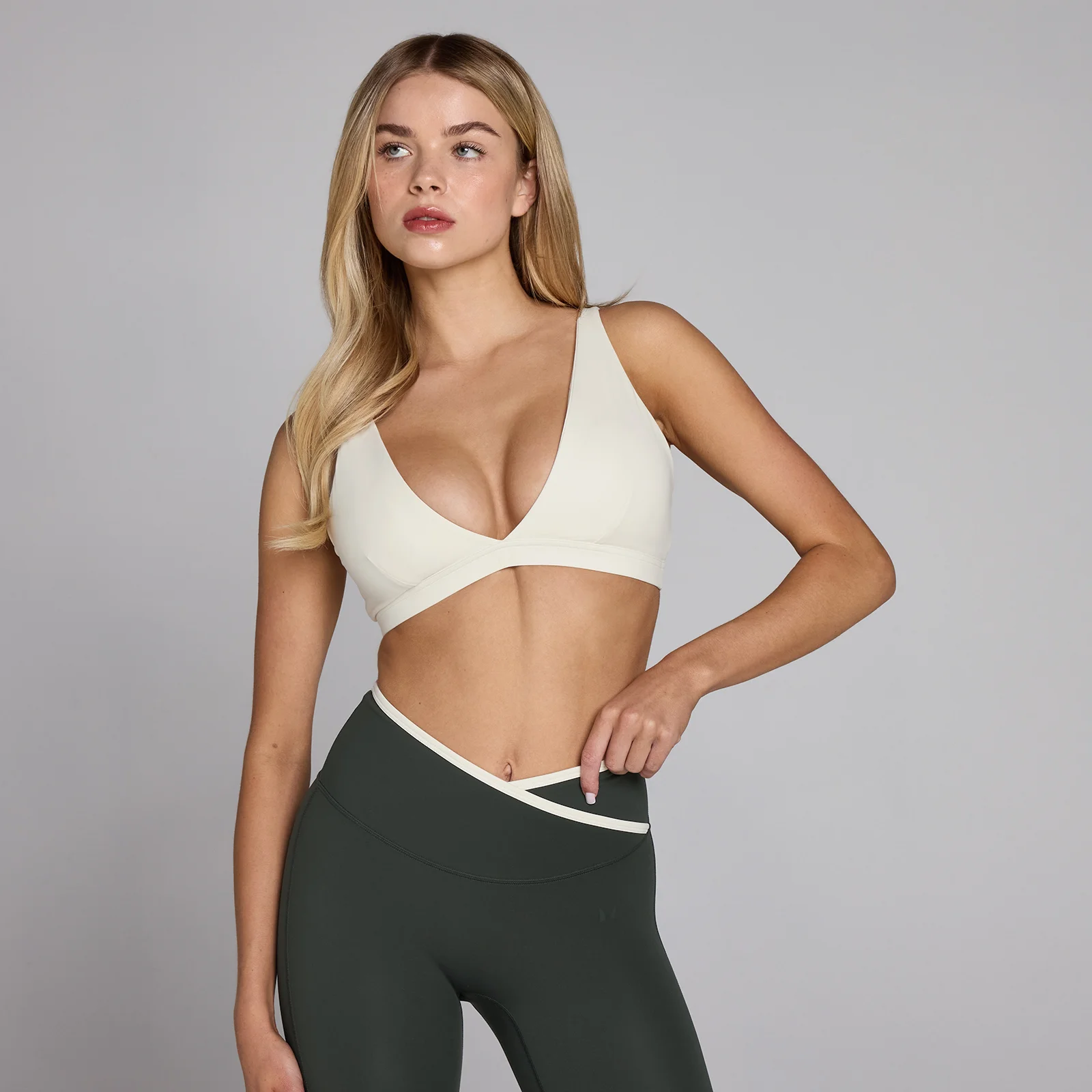 Reggiseno sportivo MP Tempo a triangolo donna - Avorio - XS Immagine 1