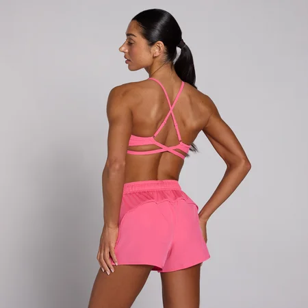 Reggiseno sportivo MP Tempo con spalline incrociate regolabili donna - Rosa acceso