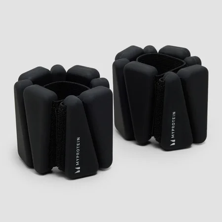 Pesi per caviglie/polsi in silicone Myprotein con borsa (2lbs) - Nero
