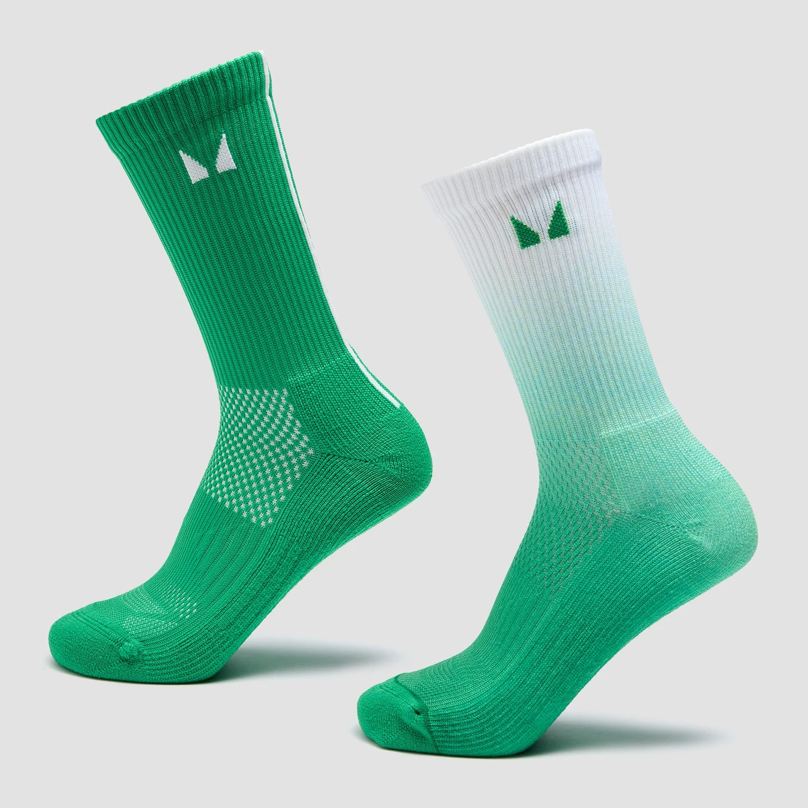 Calze da corsa MP (confezione da 2) - Verde zesty ombré/righe verde lime chiaro - UK 2-5 Immagine 1