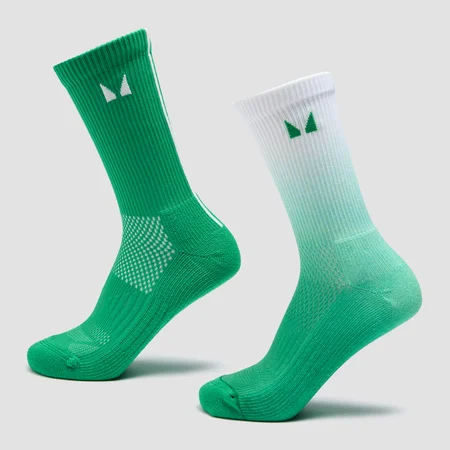 Calze da corsa MP (confezione da 2) - Verde zesty ombré/righe verde lime chiaro