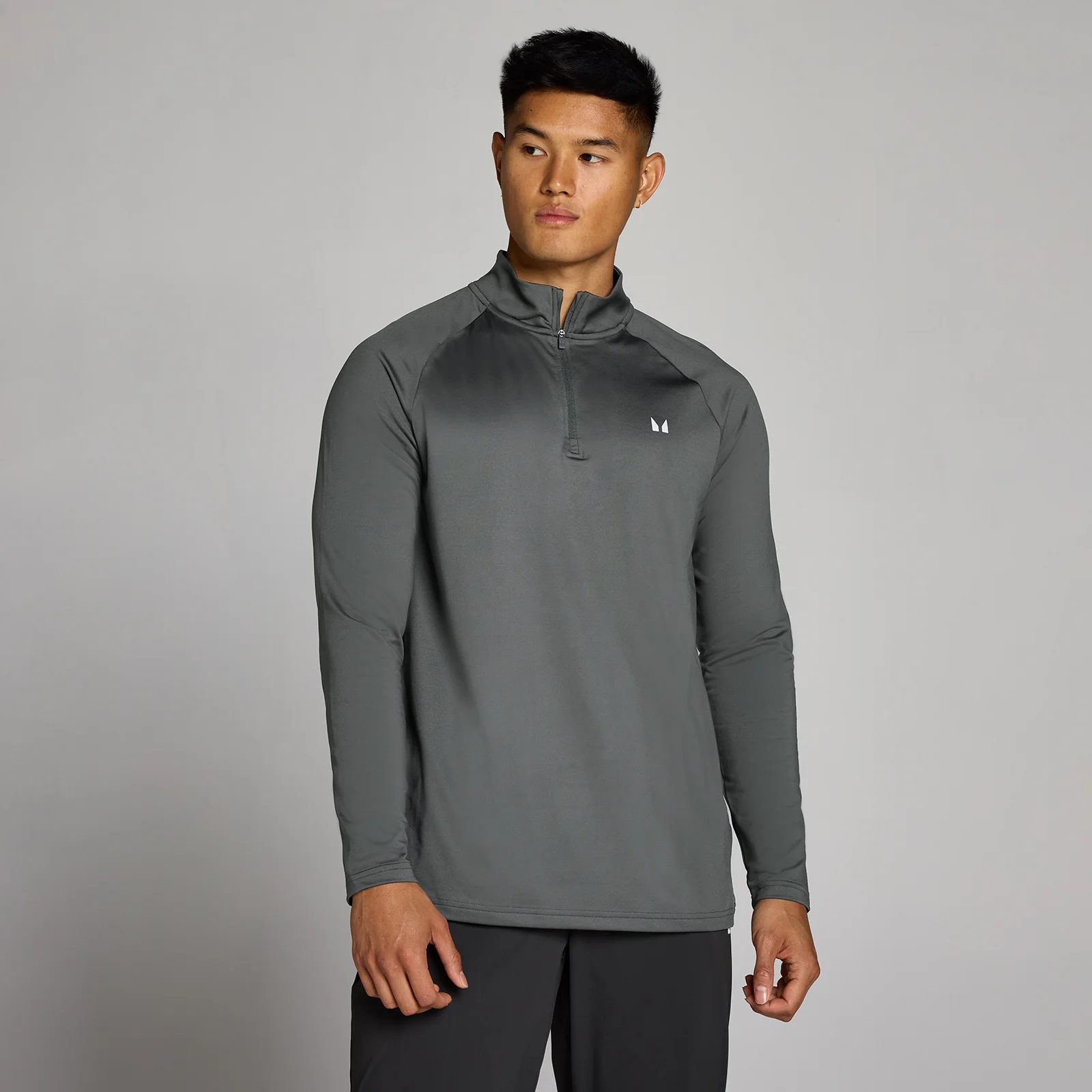 Maglia con zip 1/4 MP uomo training - Grigio scuro - M Immagine 1