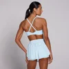 Reggiseno sportivo MP donna tempo con intreccio sul retro - Azzurro