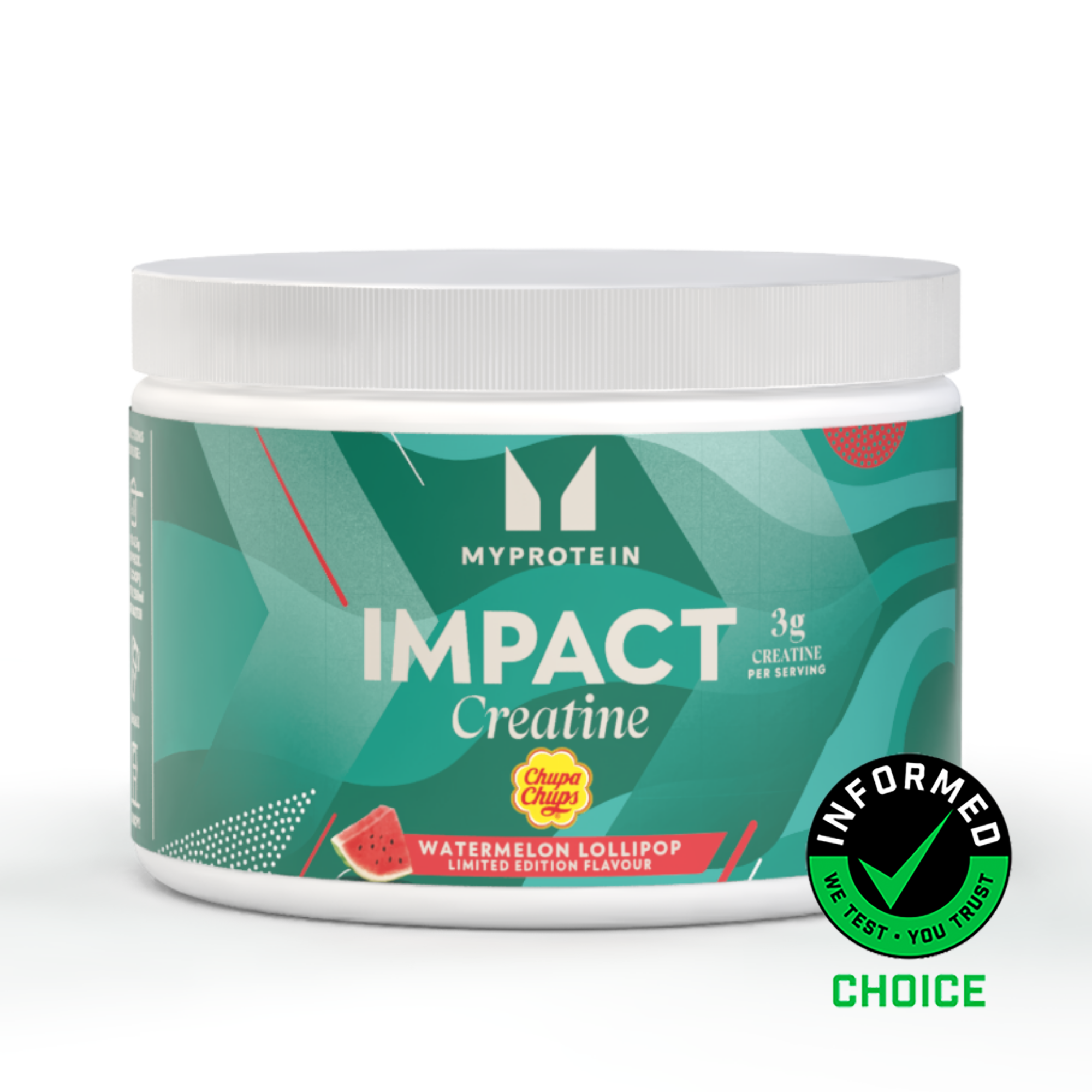 Creatina Impact - Gusto lecca lecca all’anguria Chupa Chups - 250g - 55porzioni - Chupa Chups - Watermelon Lollipop Immagine 1