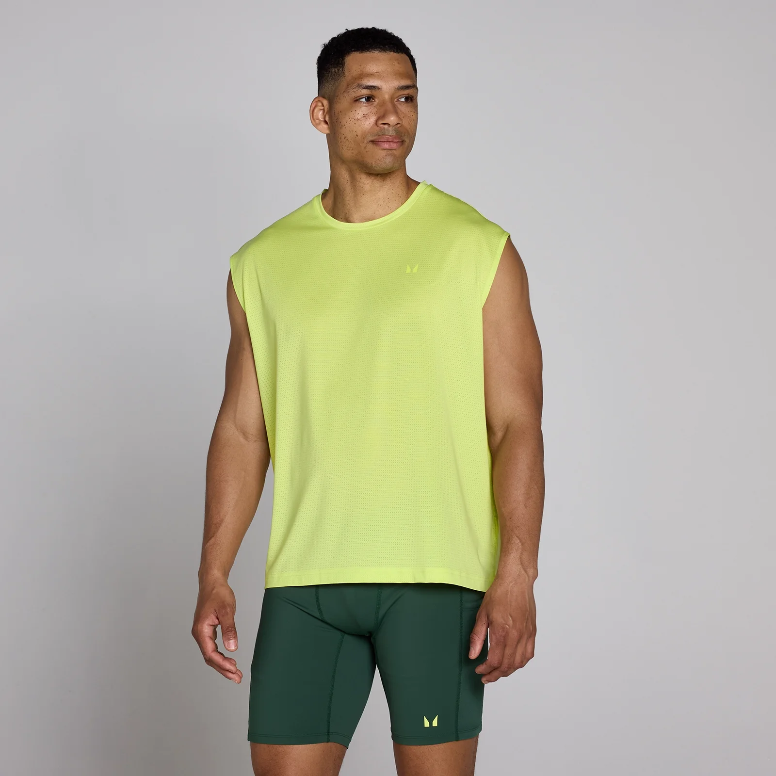 Canotta oversize MP Hybrid a rete uomo - Verde lime - S Immagine 1