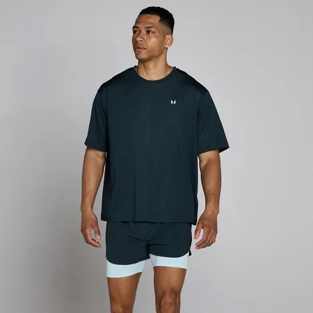 T-shirt oversize a rete MP Hybrid uomo - Blu slavato