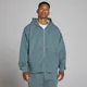 Felpa con cappuccio oversize con zip a 2 vie - Blu futuro