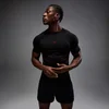 T-shirt uomo MP Hero muscle fit senza cuciture - Nero slavato/rosso hero