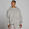 Felpa con cappuccio oversize con zip a 2 vie - Grigio gesso