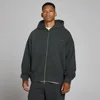 Felpa con cappuccio oversize MP loopback con zip a 2 vie uomo - Nero slavato