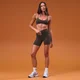 Reggiseno sportivo MP donna Tempo seamless ruched front - Cioccolato