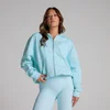 Felpa con cappuccio e zip MP donna basics - Azzurro