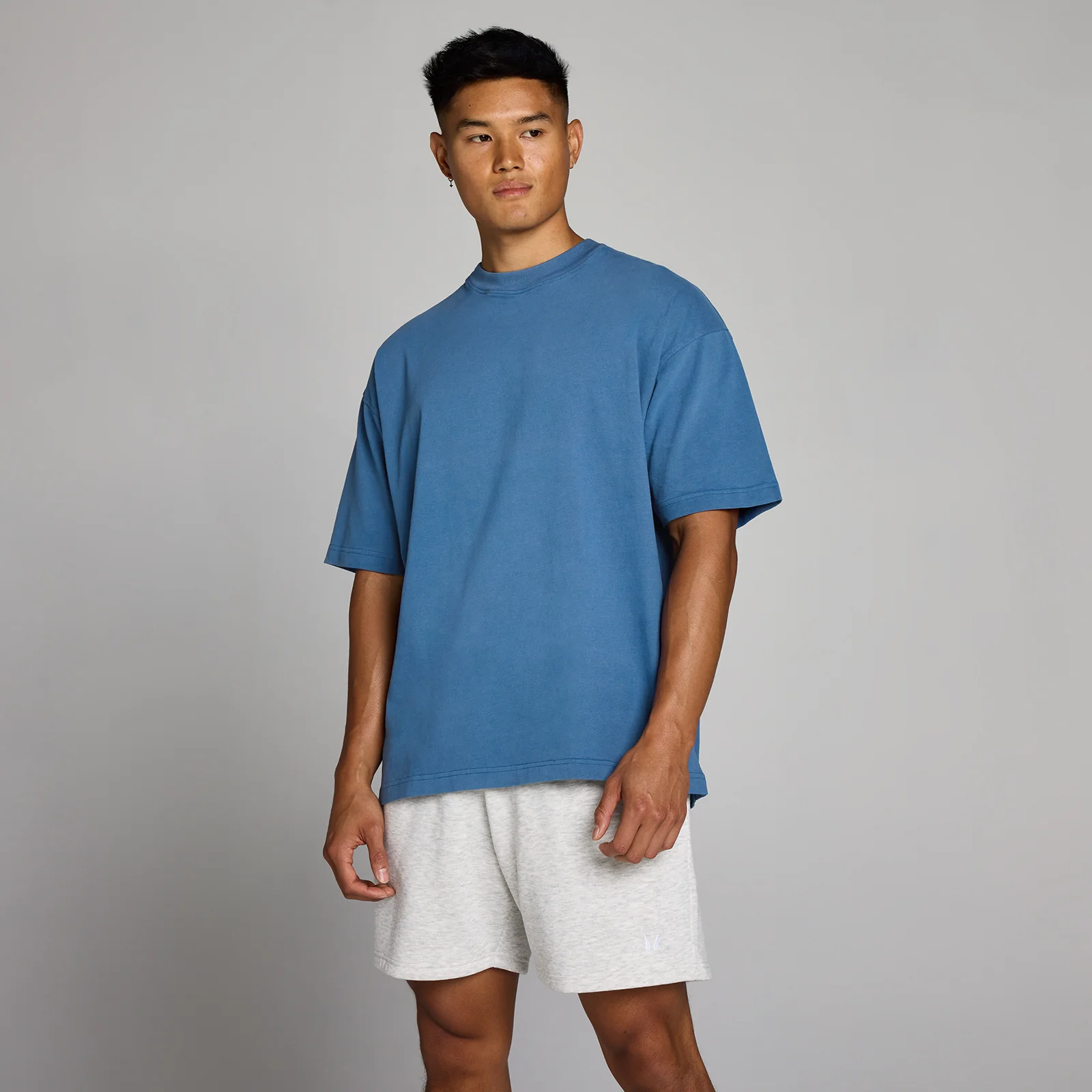 T-shirt oversize in cotone slavato MP uomo - Blu track - XS Immagine 1