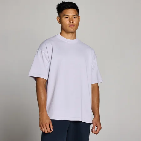 T-shirt oversize in cotone slavato MP uomo - Grigio lilla