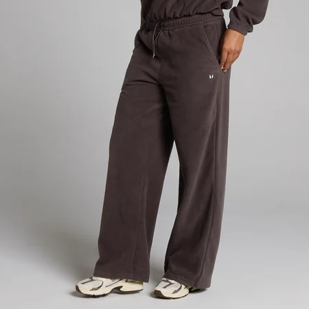 Joggers a gamba dritta in pile MP donna - Cioccolato
