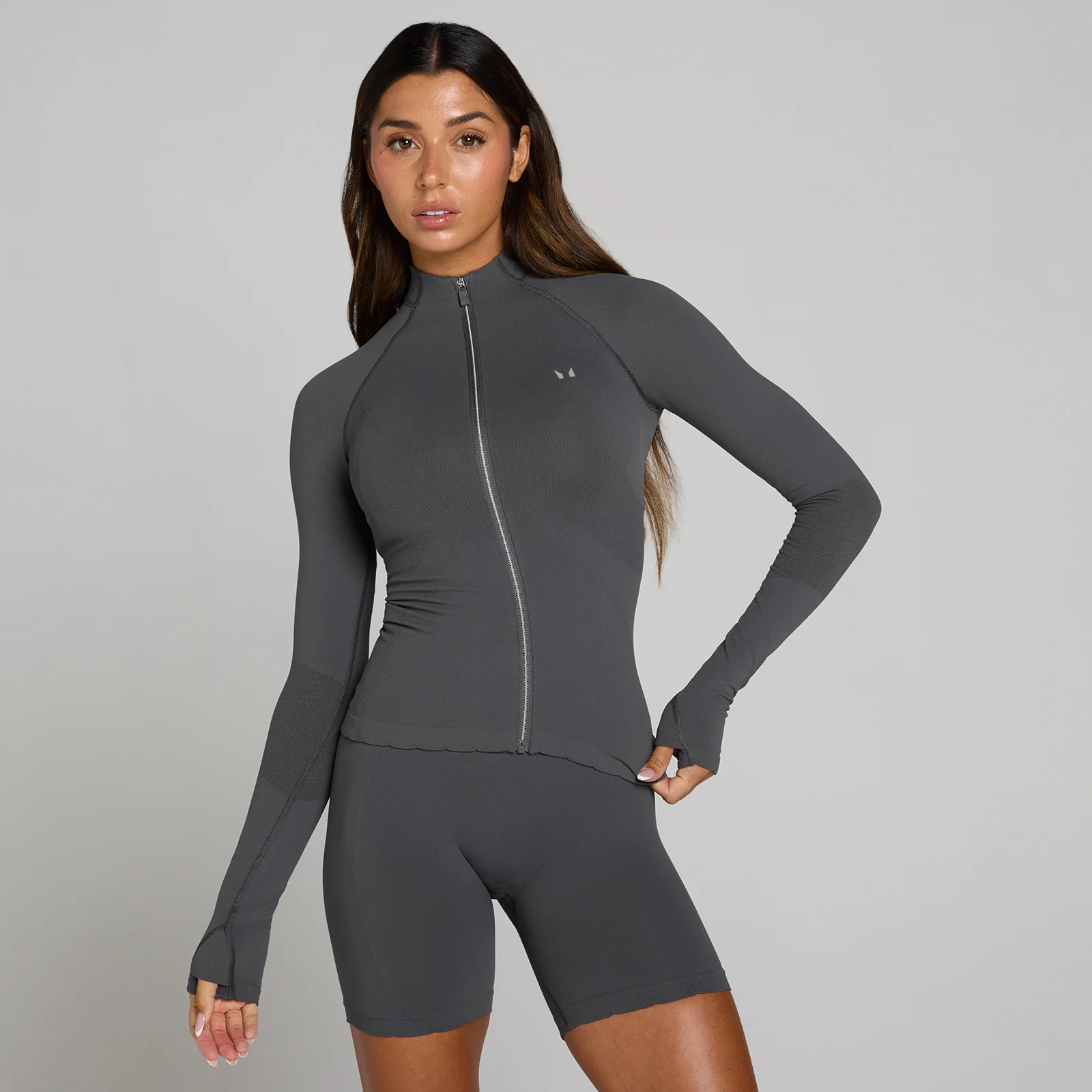 Giacca MP donna Tempo Ultra senza cuciture con zip intera - Grigio intenso - XS Immagine 1