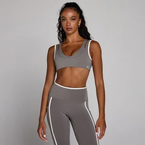 Reggiseno sportivo MP donna Velocity a doppio strato con contrasto - Grigio cenere - Size M