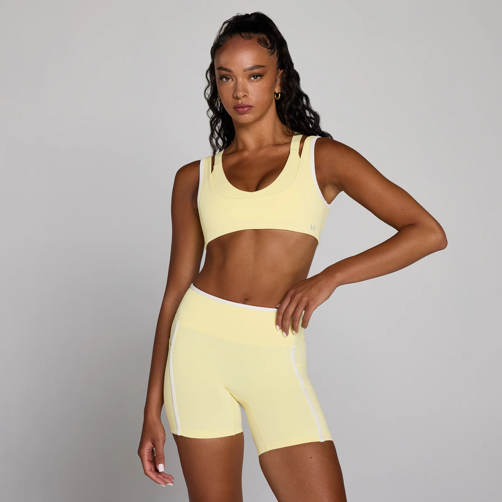Reggiseno sportivo MP donna Velocity a doppio strato con contrasto - Crema burro - M Immagine 1