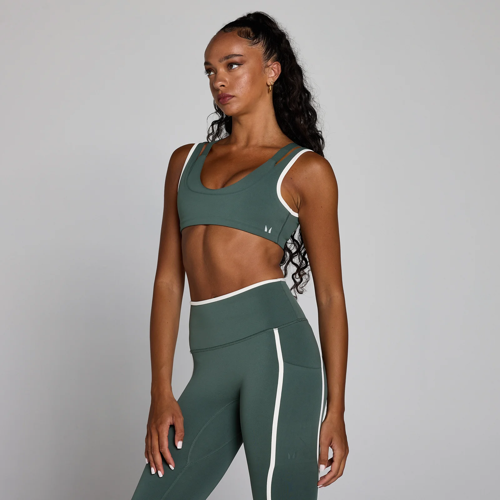 Reggiseno sportivo MP donna Velocity a doppio strato con contrasto - Verde nuvola - M Immagine 1