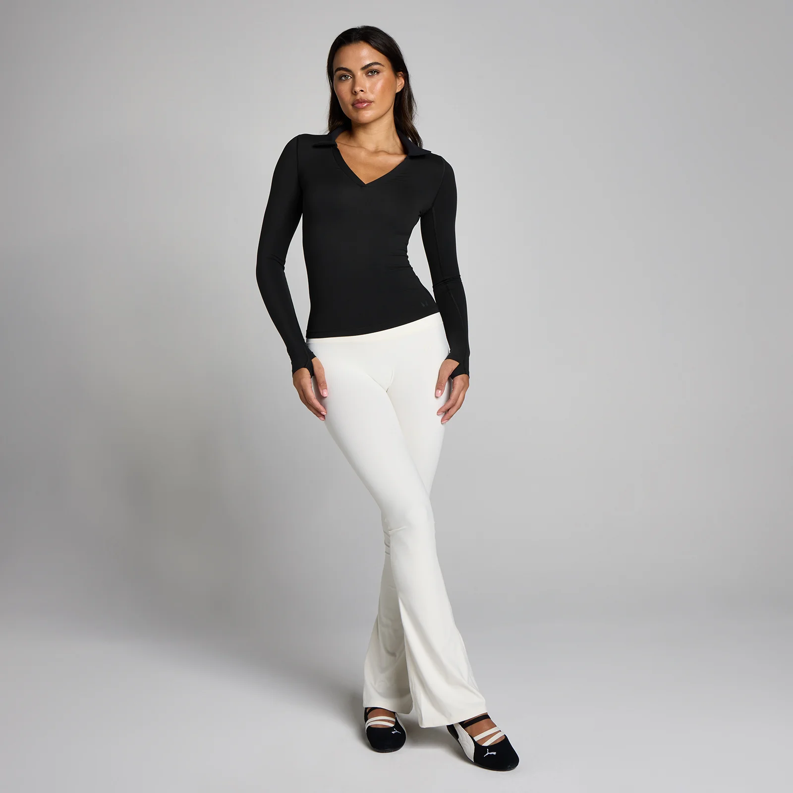 MP Donna Tempo Long Sleeve Collared Top - Nero - M Immagine 3