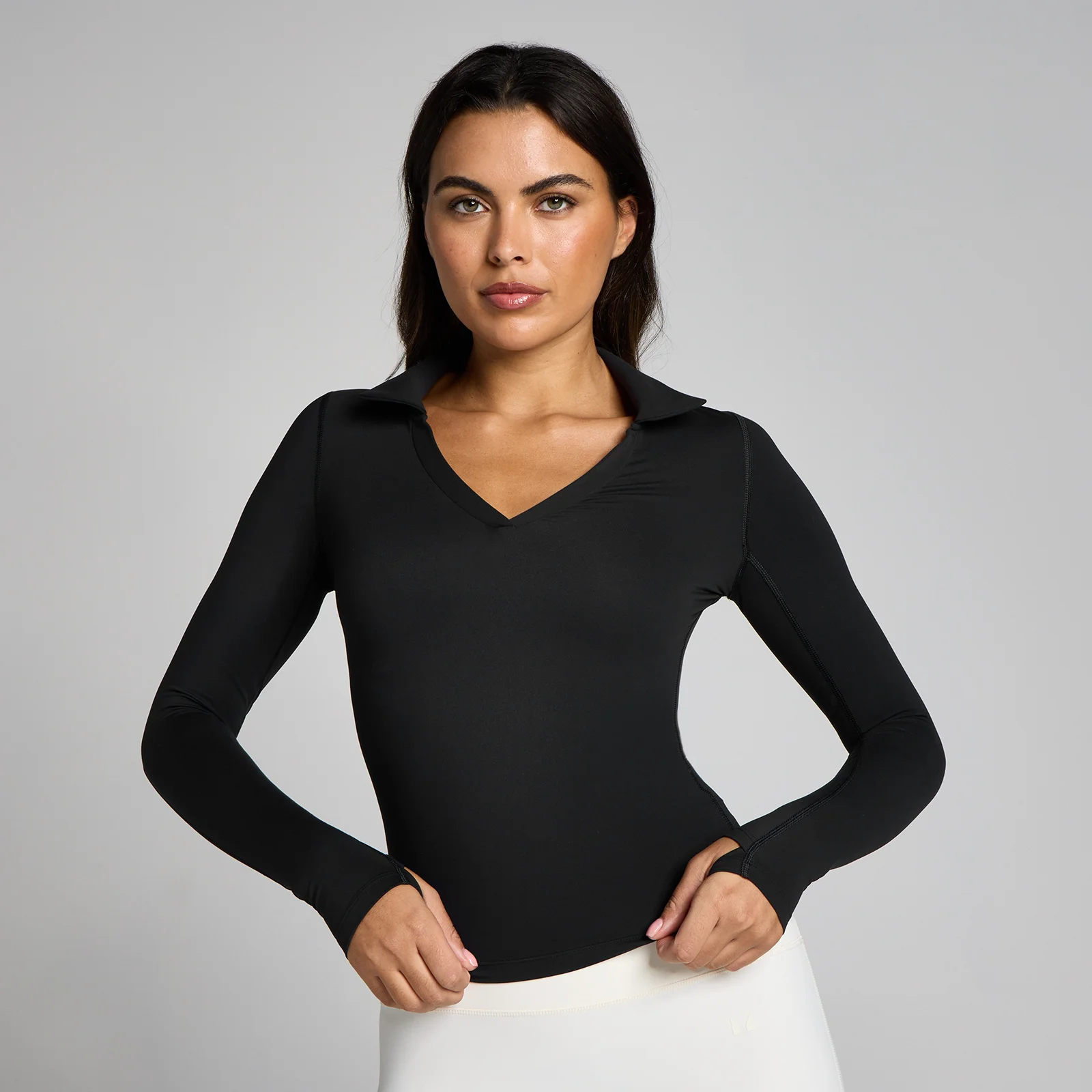 MP Donna Tempo Long Sleeve Collared Top - Nero - M Immagine 1