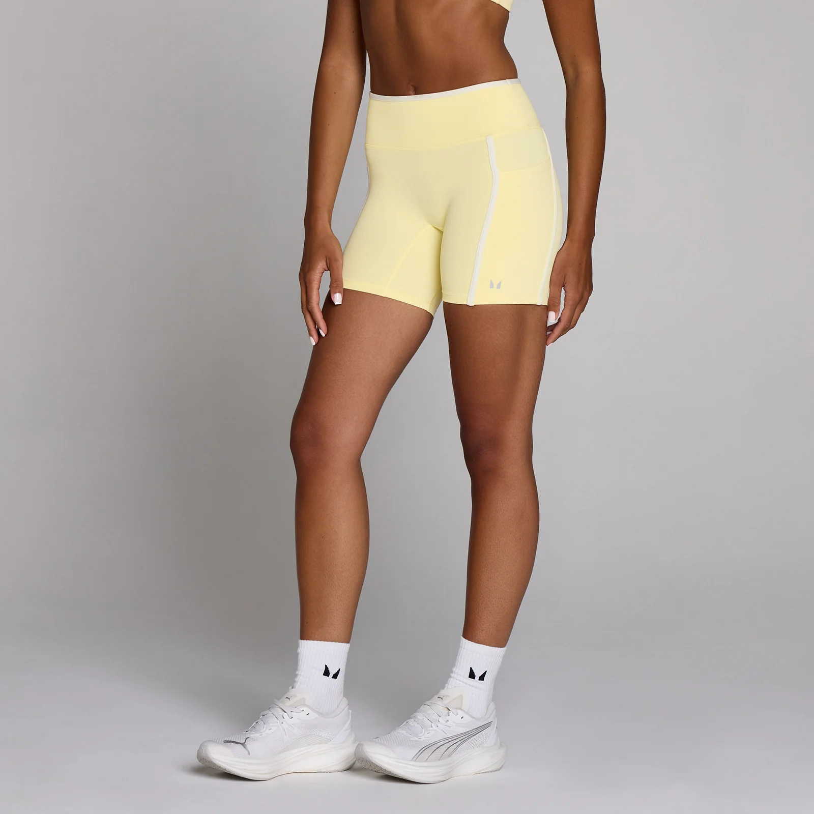 Pantaloncini da ciclismo MP donna Velocity con dettagli a contrasto - Crema burro - S Immagine 1