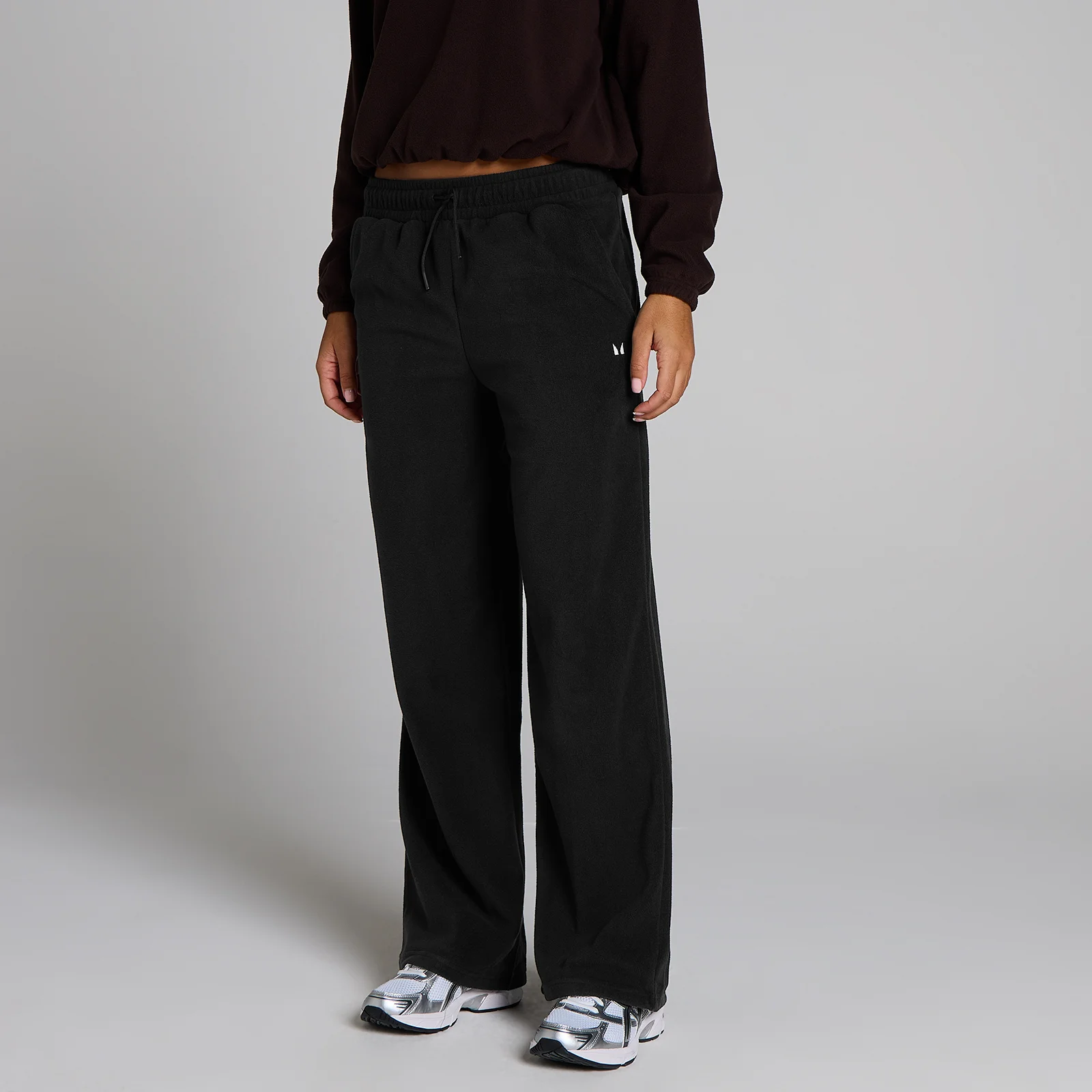 Joggers a gamba dritta in pile MP donna - Nero - XS Immagine 1