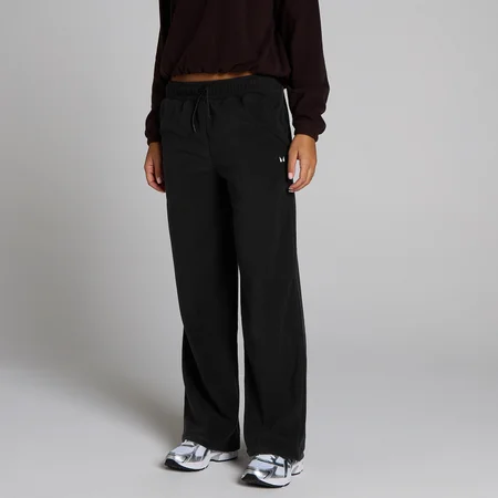 Joggers a gamba dritta in pile MP donna - Nero